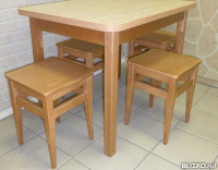Обеденная зона стол "Тростник", р-р 95х65 см, табуреты №1, цвет "ольха"