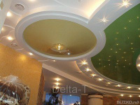 Натяжной потолок, монтаж энергосберегающих ламп пвх