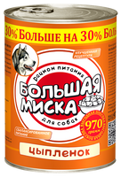 Влажный корм Большая Миска конс. 970г Цыпленок для собак