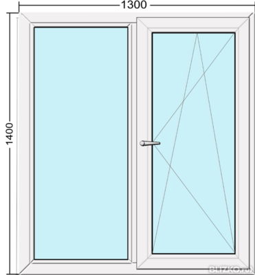 Окно двухстворчатое Exprof Practica 1300х1400 мм 3х камерное
