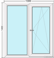 Окно двухстворчатое Exprof Practica 1300х1400 мм 3х камерное