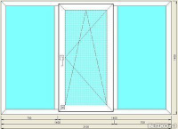 Окно 3х створчатое пов-отк в панельный дом с установкой и отделкой