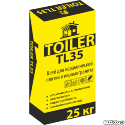 Клей для плитки TOILER TL 35- 25 кг.