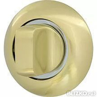 Круглая ручка-завертка поворотная WC-BOLT BK6-1SG/CP-1 матовое золото/ник
