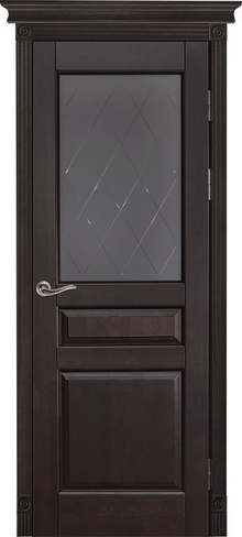 Дверь межкомнатная массив ольхи, Валенсия ДО (остекленная), цвет венге