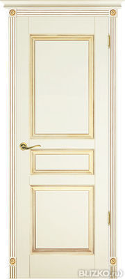 Дверь межкомнатная, Венеция ДГ цвет эмаль+патина, массив ольхи