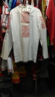 Косоворотка казачья обрядовая русская мужская рубашка с вышивкой