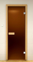 Дверь для бани стеклянная, бронза матированная, "Маэстро вуд", 80х200