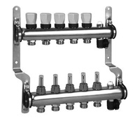Коллектор для систем напольного отопления с расходомерами (нержав. Meibes