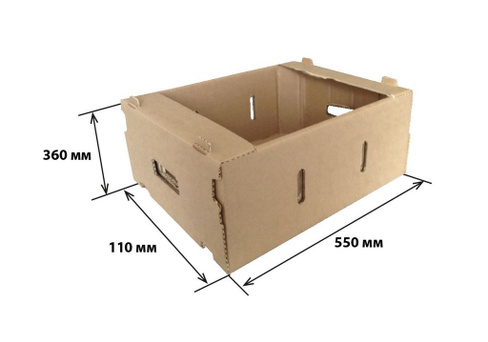 Гофроящик № 143 овощной (Т-24 картон) поддон (550х360х110)