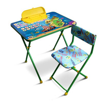 Комплект детской мебели "Пираты на зеленом" Стол с пеналом, стул мягкий Galaxy