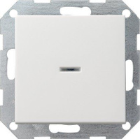 Выключатель/переключатель одноклавишный с подсветкой System 55 (белый матовый)