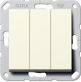 Gira S-55 Крем глянц Выключатель Британский стандарт 3-х клавишный