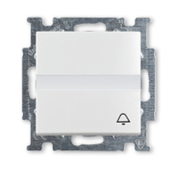 Выключатель кнопочный одноклавишный ABB Basic55 10A 250V Звонок альпийский белый 2CKA001413A1086