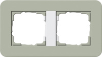 Gira E3 Серо-зеленый/белый глянцевый Рамка 2-ая