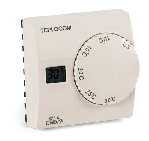 Термостат комнатный Teplocom TS-2АА/8А (проводной, реле 250В,8А) Теплоком