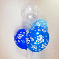 Гелиевый шарик с рисунком "Снежинки"