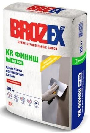 Шпаклевка полимерная белая WR 600 KR Финиш, Brozex 20 кг 1 уп 56 шт