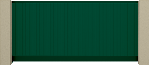 Откатные ворота Prestige встроенные сплошные вертикальные