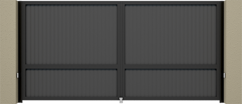 Распашные ворота Prestige вертикальные сплошные с усилением