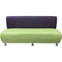 Трехместная секция дивана Мягкий Офис фиолетово-салатовая