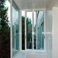 Холодное остекление балкона алюминиевым профилем раздвижное 3 мx1,5 м П-образный