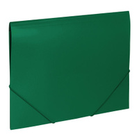 Папка на резинках BRAUBERG Office зеленая до 300 листов 500 мкм 227710