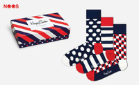 Носки Happy socks 3-Pack Classic Navy Socks Gift Set XSTR08
