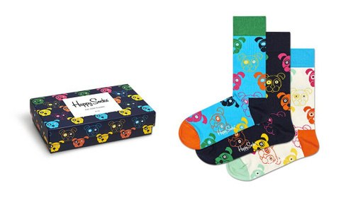 Носки Happy socks 3-Pack Mixed Dog Socks Gift Set XDOG08