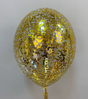 Гелиевые шары с золотым конфетти