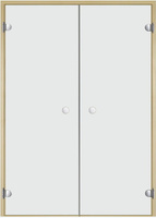 Дверь для сауны Harvia 17х19 (двойная, прозрачная, коробка ольха/осина)
