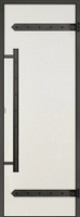 Дверь для хаммам Harvia LEGEND 8х21 (сатин, черная коробка алюминий), DA82105L
