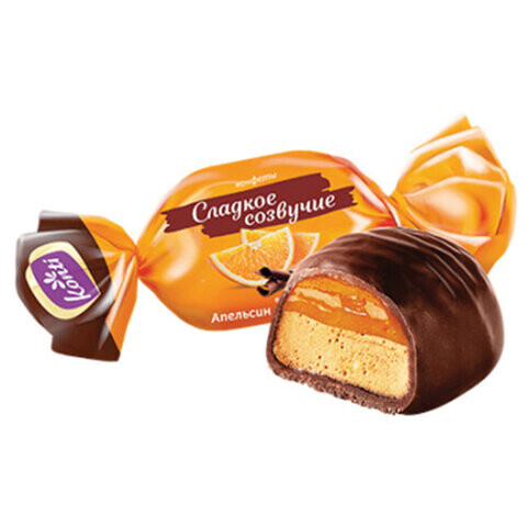 Конфеты шоколадные KONTI Сладкое созвучие со вкусом шоколада и апельсина 1000 г пакет 13914