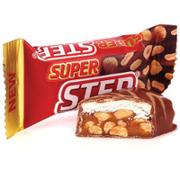 Конфеты шоколадные СЛАВЯНКА Super Step двухслойные нуга с арахисом 1000 г пакет 20465