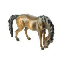 Статуэтка "Лошадь со склонённой головой" из кожи 38х13х28