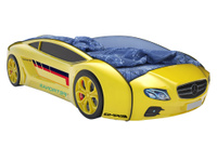Кровать-машина Roadster Мерседес Желтый (Мерседес Roadster), С подсветкой дна