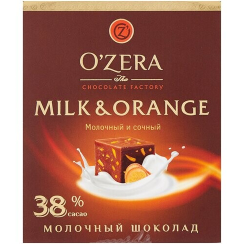 Шоколад O'Zera Milk & Orange молочный порционный, 90 г