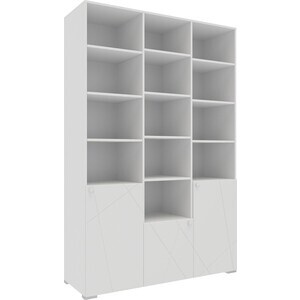 Шкаф комбинированный (с 3 дверьми) Это мебель Абрис ПМ-332.25 исп.3 белый глянец
