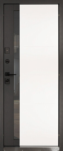 Входная дверь металлическая Аваллон мет/мет 850х2030 Муар черный / Муар бел