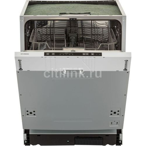 Встраиваемая посудомоечная машина Hyundai HBD 650, полноразмерная, ширина 59.8см, полновстраиваемая, загрузка 12 комплек