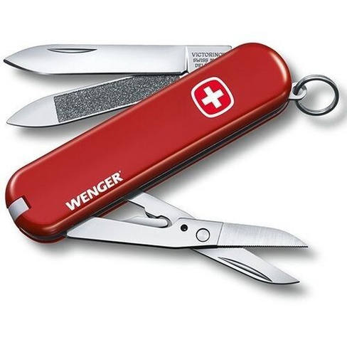 Складной нож Victorinox Wenger, функций: 7, 65мм, красный, коробка картонная [0.6423.91]