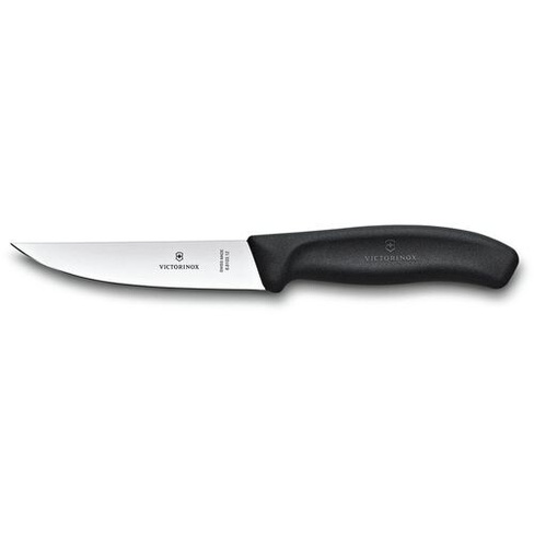 Нож кухонный Victorinox Swiss Classic, разделочный, 120мм, заточка прямая, стальной, черный [6.8103.12b]