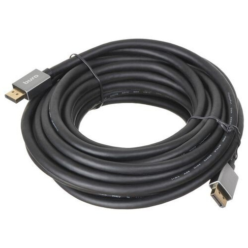 Кабель аудио-видео Buro DisplayPort (m) - DisplayPort (m), ver 1.4, 10м, GOLD, черный [bhp-dpp-1.4-10g]