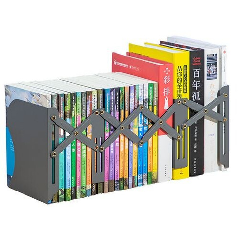 Подставка-ограничитель для книг Deli 78630D-GREY, металл, темно-серый