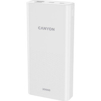 Внешний аккумулятор (Power Bank) Canyon PB-2001, 20000мAч, белый [cne-cpb2001w]