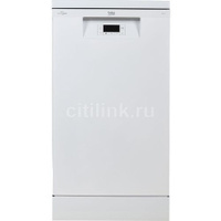 Посудомоечная машина Beko BDFS15021W, узкая, напольная, 44.8см, загрузка 10 комплектов, белая [7639508335]