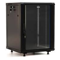 Шкаф коммутационный Hyperline TWB-FC-2245-GP-RAL9004 настенный, стеклянная передняя дверь, 22U, 600x1098x450 мм