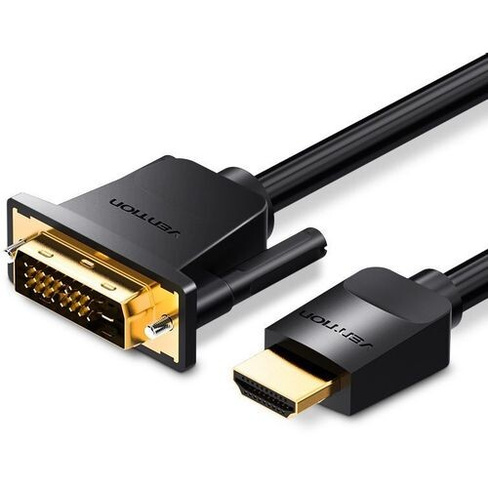 Кабель видео VENTION ABFBI, HDMI (m) - DVI-D (m), ver 1.4, 3м, GOLD, черный