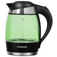 Чайник электрический StarWind SKG2213, 2200Вт, зеленый и черный