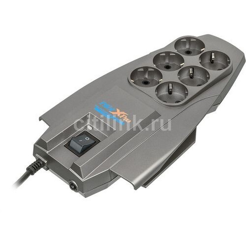 Сетевой фильтр Pilot X-Pro, 5м, серый [054]